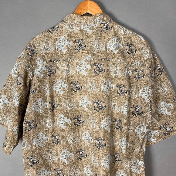 Vintage 90s Columbia Sportswear Shirt Men Button-Up Crab Pattern Hawaiian XL - Picture 7 of 10